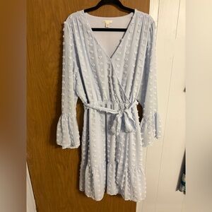 Cato Light Blue Wrap Dress